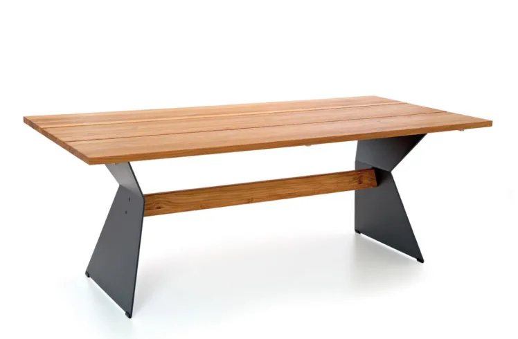 Gartentisch NIEHOFF �Nero Winkelwange Esstisch 160x95� Teakholz geb�rstet